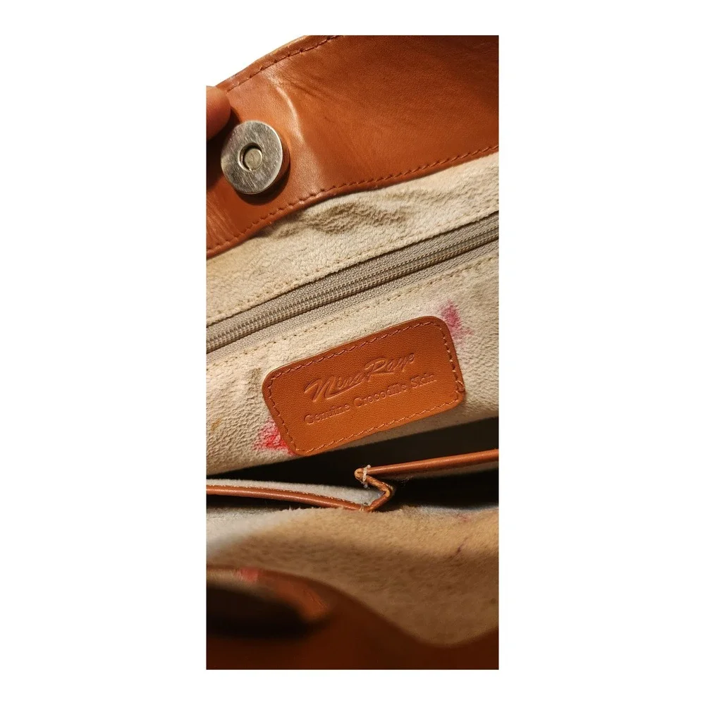 Nina Raye Genuine Crocodile Skin Leather Hobo Bag Shoulder‎ Bag
